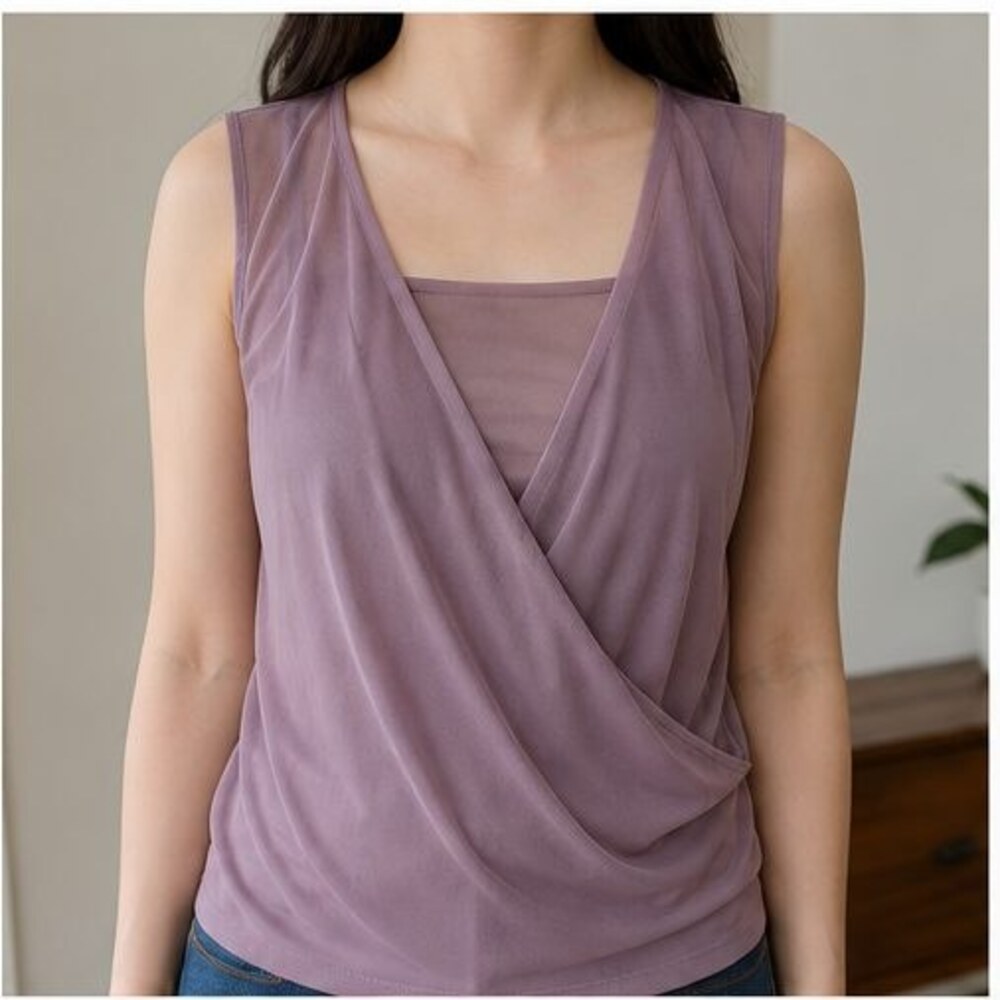 Mauve Ruffle Blouse - Picture 2 of 6